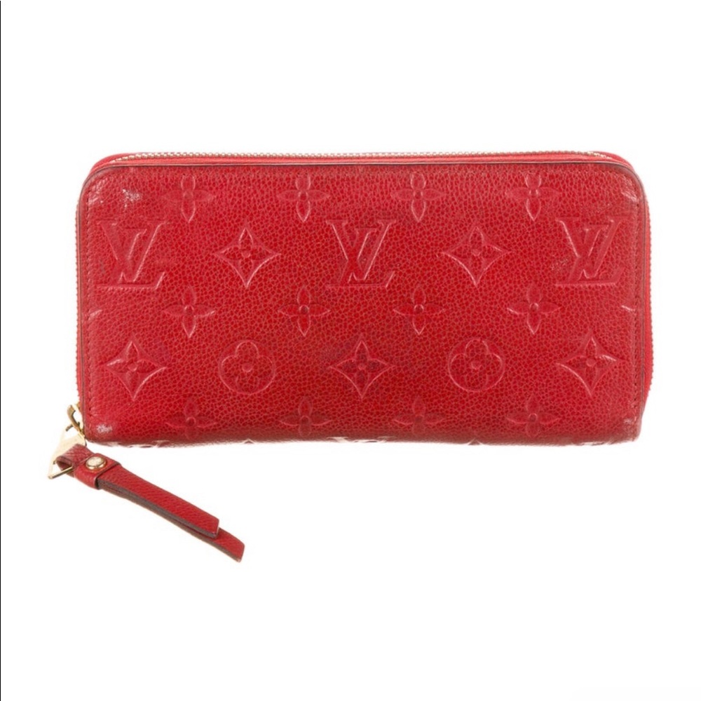 Louis Vuitton Red Cherry Leather Zippy Wallet